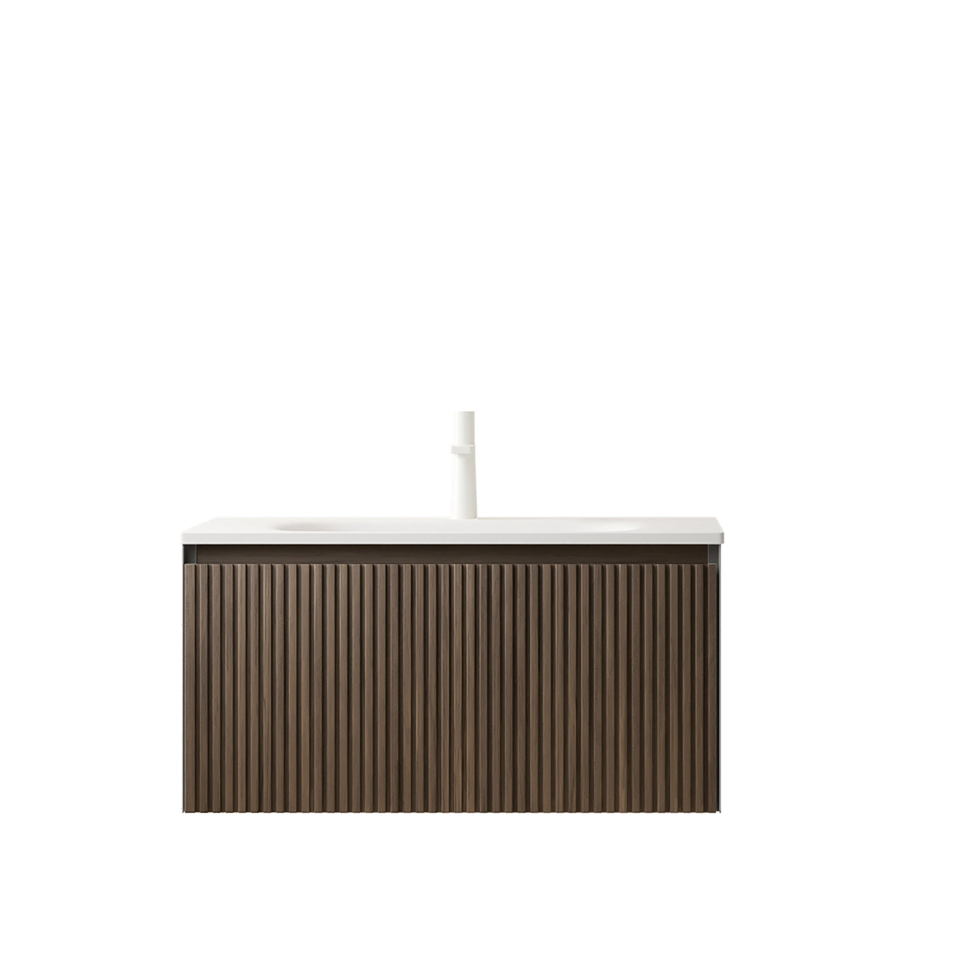WASCHTISCH mit Schublade 80 cm Eichenoptik Weiß - Schwarz, Holz (46/41.8/80cm) - Beauniv
