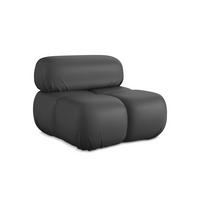 SESSEL Kunstleder Grau - Beige/Schwarz, Leder/Kunststoff (96/70/95cm) - Makamii