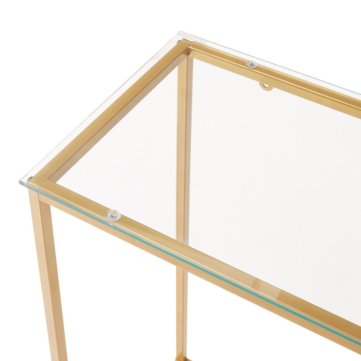 KONSOLENTISCH Kronoby - Transparent/Goldfarben, Glas/Metall (30/100/80cm) - [en.casa]