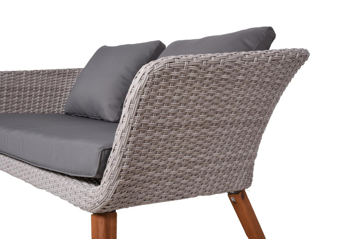 GARTEN-SITZGRUPPE Osaka Gartenmöbel-Set - Dunkelbraun, Holz - DELUKE