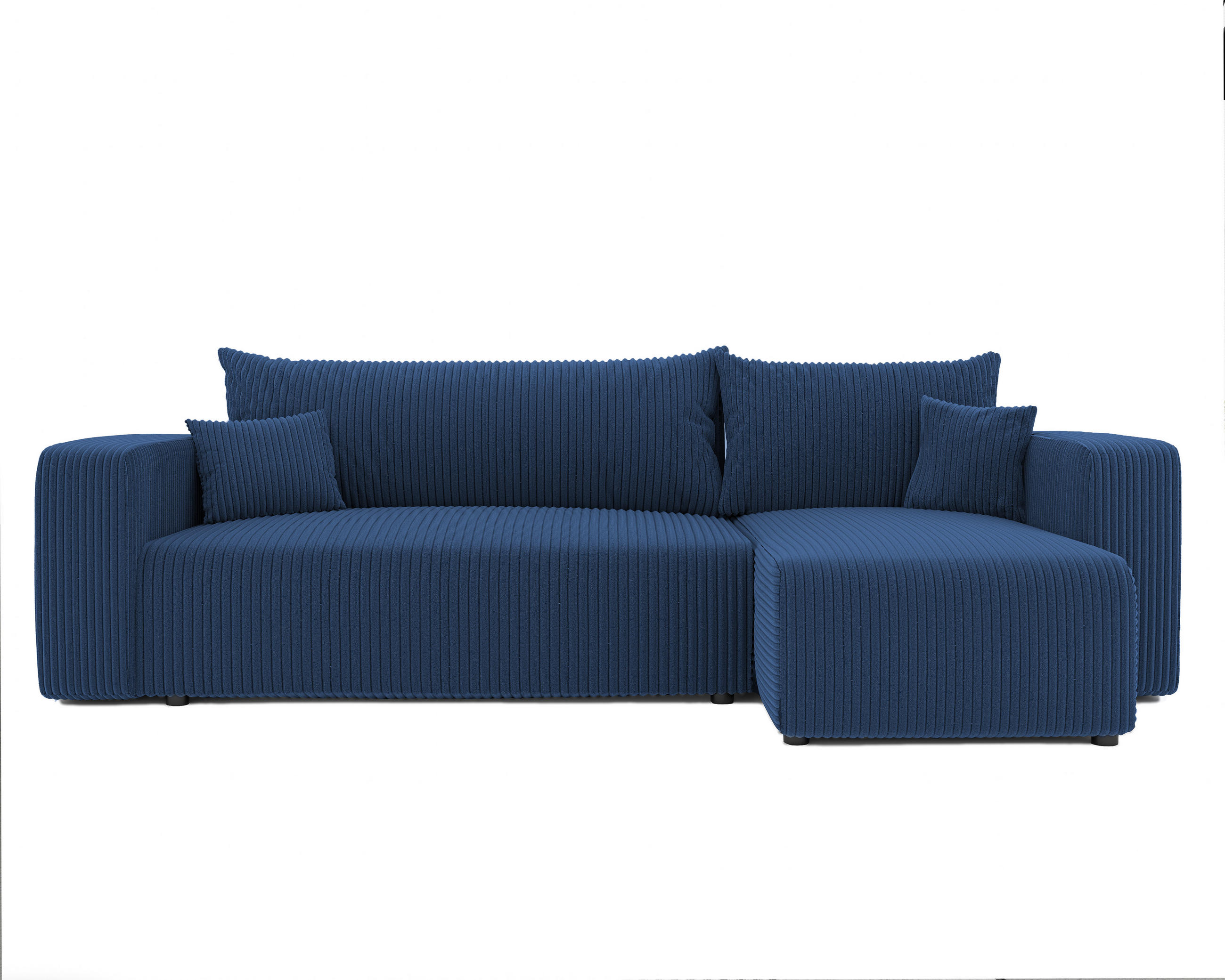ECKSOFA Blau Cord-Stoff mit Bettkasten - Blau, Textil (248/145cm) - Idohome