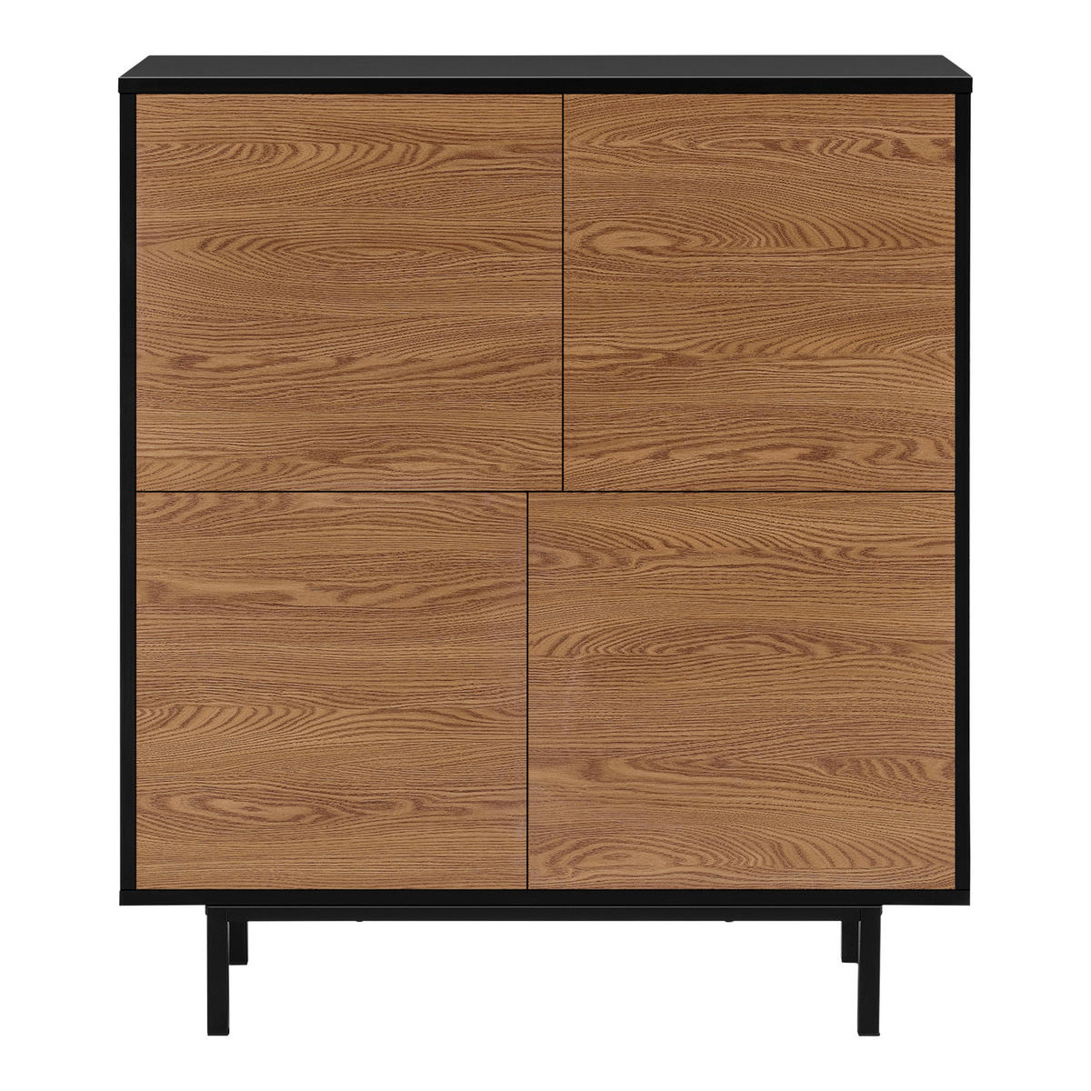 KOMMODE Gnosjö - Dunkelbraun/Schwarz, Holzwerkstoff/Metall (80/93/30cm) - [en.casa]