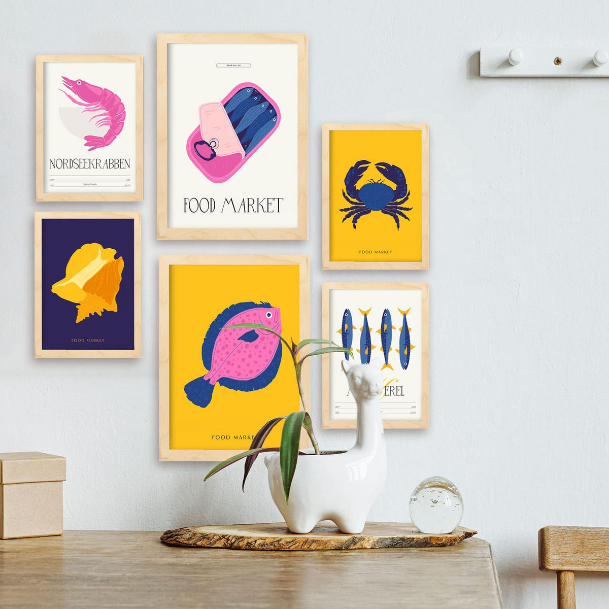 POSTER Set Mit 6 Lebensmittel Und Ernährungs Meeresfrüchte A3 & A4 Rahmenlos - Klar, Papier (29/3cm) - Nacnic