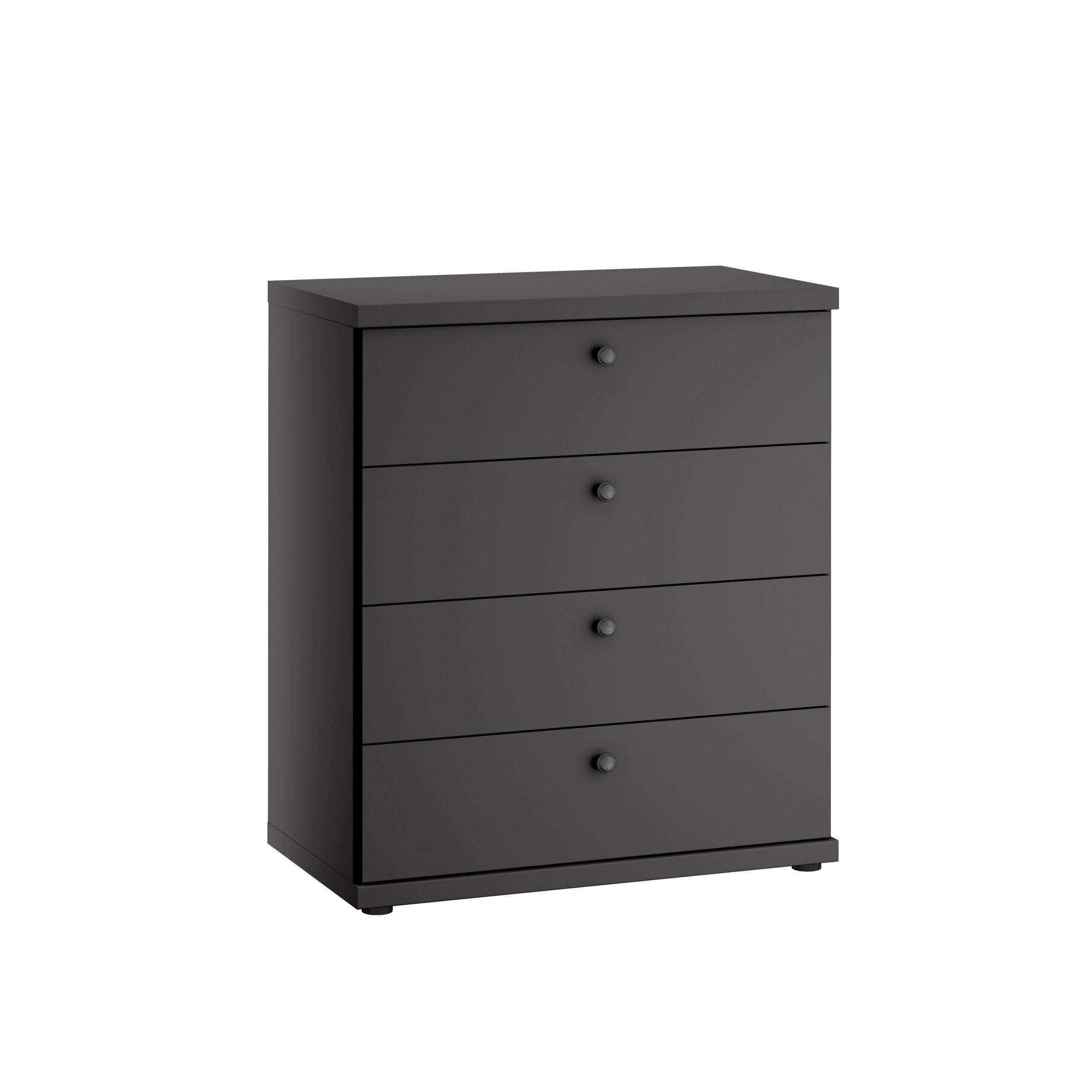 KOMMODE Greenholm in Graphit 75 x 86 x 42 cm (BxHxT) - Stil trifft auf Funktion, Schubkastenkommode - Grau, Holzwerkstoff (75/86/42cm)