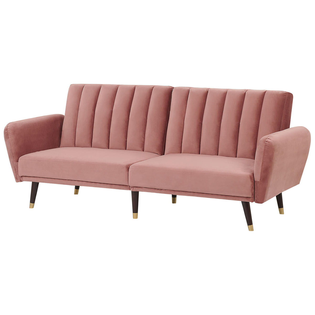 3-SITZER-SCHLAFSOFA Samtstoff Rosa Vimmerby - Pink, Textil (212/90/80cm) - Beliani