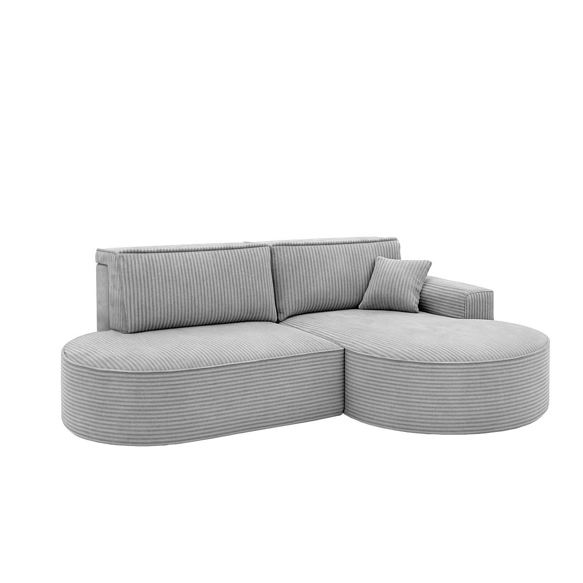 ECKSOFA Modena Pro - Komfort Und Stil Stoff Poso Silber Rechts - Silberfarben, Holz (278/179cm) - Kaiser Möbel