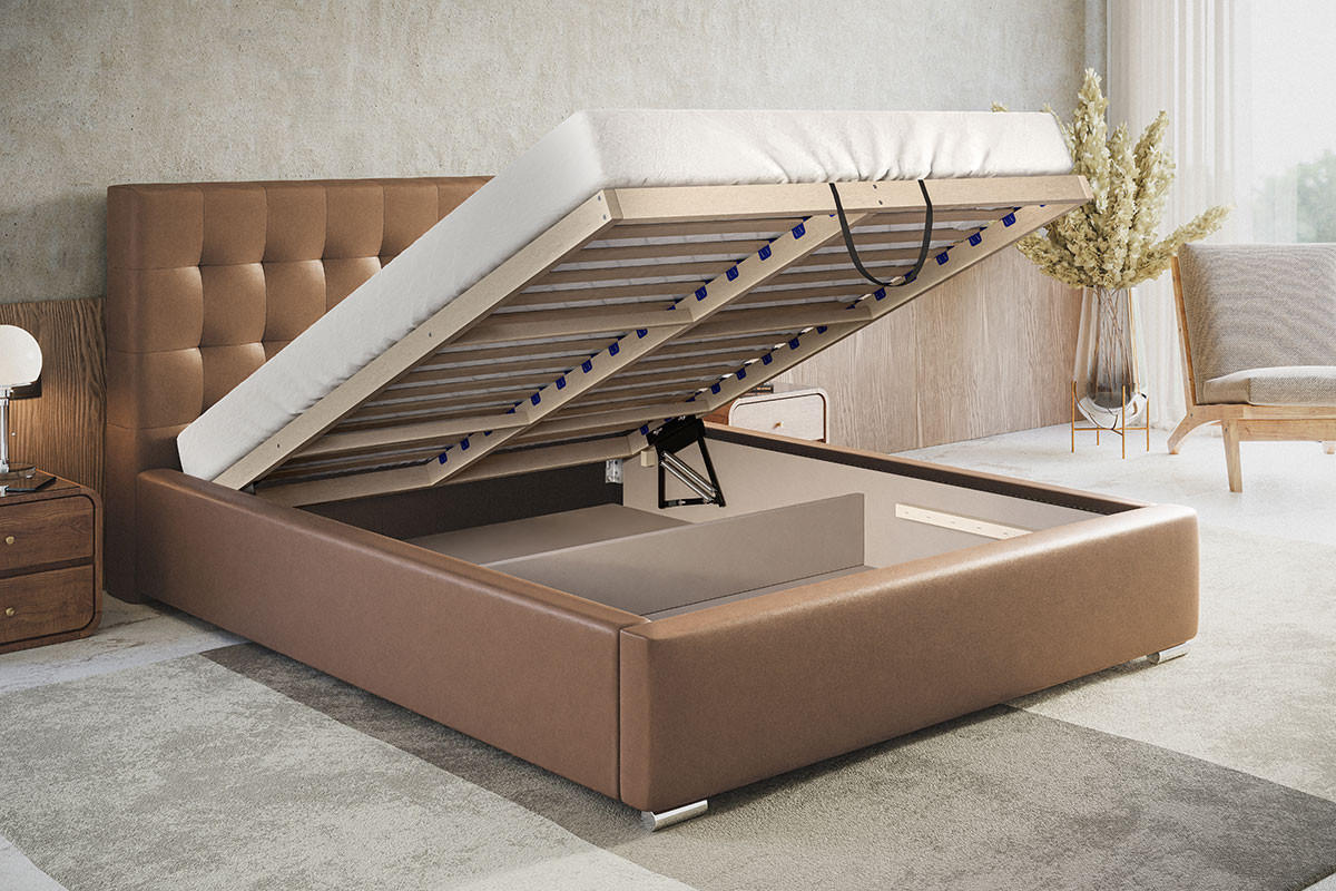 BETT Grau BEN 2 Mit Bettkasten 180x200 cm - Grau, Textil (180/200cm) - Sepro Meble
