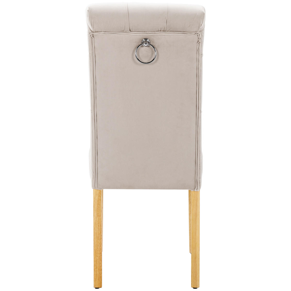 STUHL-SET DE-35663 6 Stück mit Knopfakzenten und Eichenbeinen Beige - Beige, Holz (43/100/63cm) - ComfortXL
