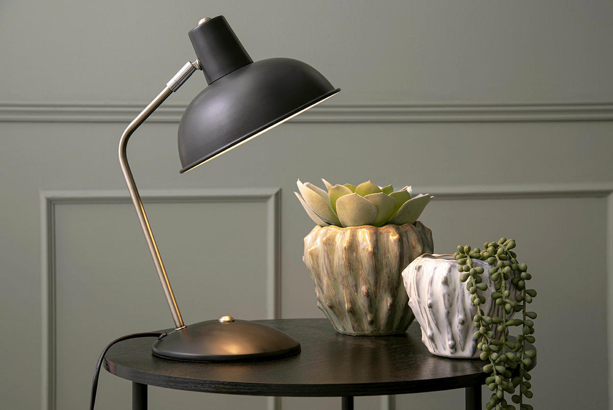 TISCHLAMPE Hood 26/20/38 cm - Schwarz, Metall (26/20/38cm) - Leitmotiv