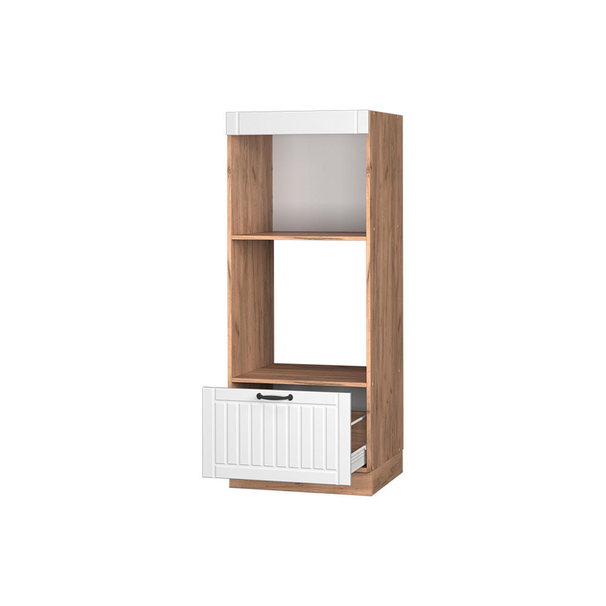 SKŘÍŇKA NA MIKROVLNNOU TROUBU Fame-Line Bílý venkovský dům - bílá/medově dubová, kompozitní dřevo (60/153.6/58.1cm) - Vicco