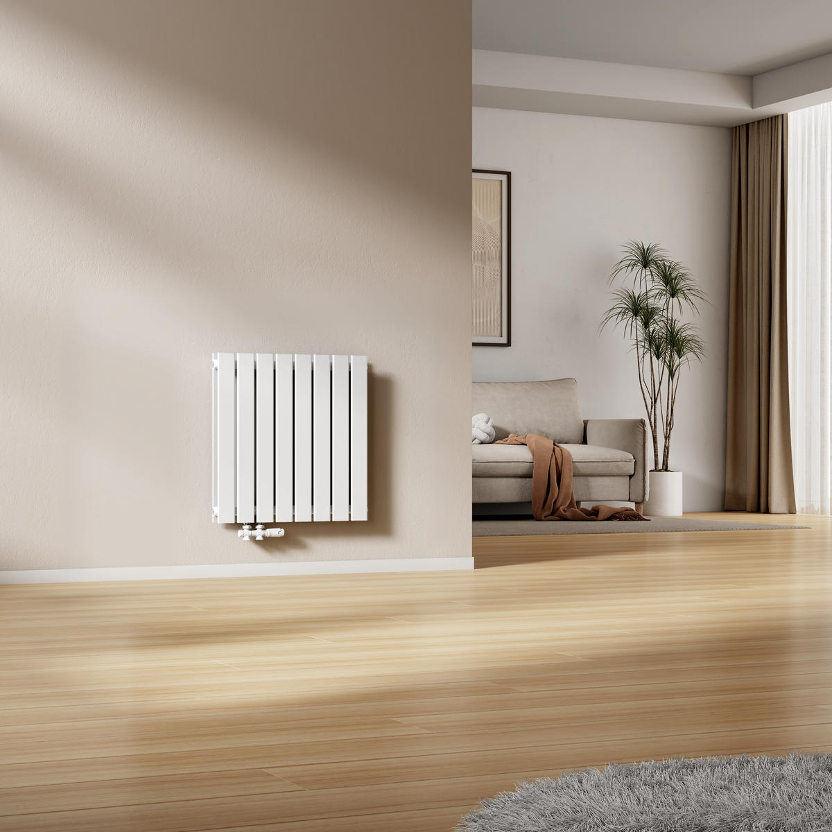 ELEKTRIČNI RADIJATOR ZA RUČNIKE zakrivljen bijeli 75/40/5,6 cm - bijela, metal (62/63/6.6cm) - EMKE