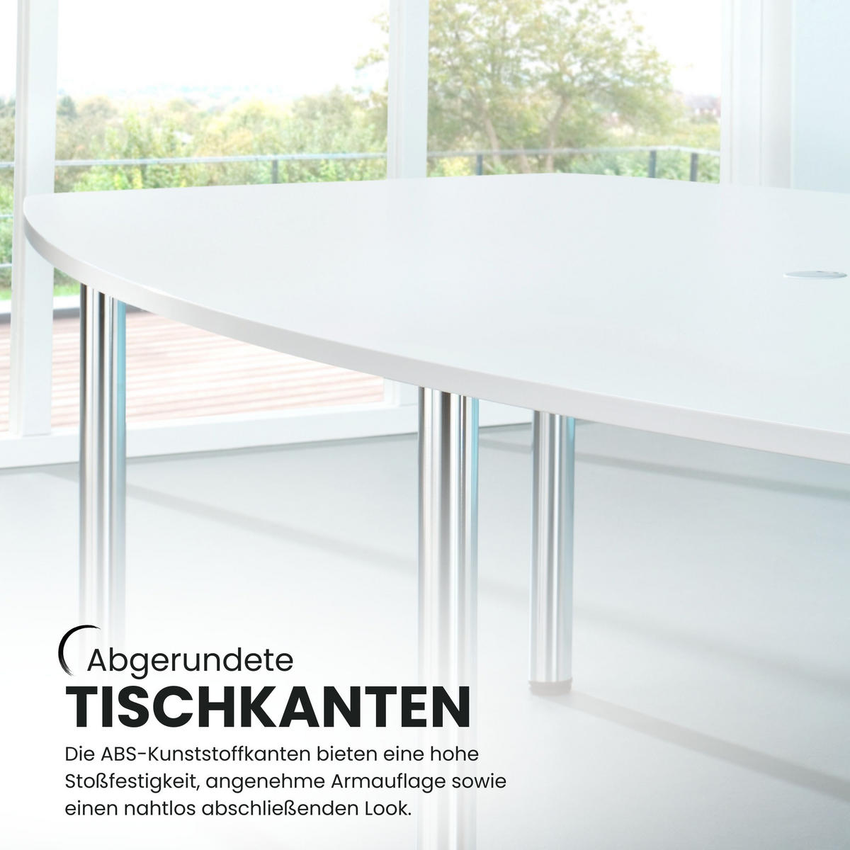 KONFERENZTISCH klein KT22 103/220/74,5 cm in Wildeiche/Chromfüße - Wildeiche/Chromfarben, Holzwerkstoff (103/220/74.5cm) - bümö