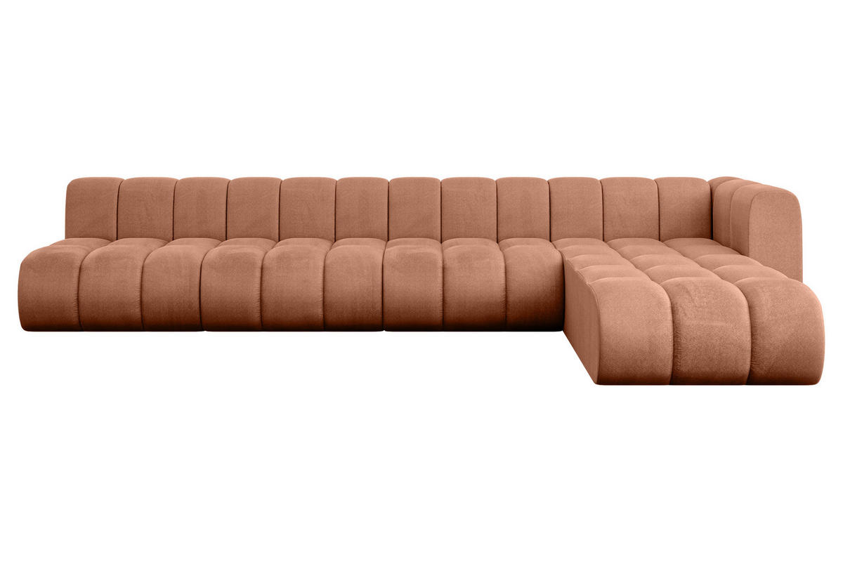 ECKSOFA modulares Sofa Darnel-L3 - 387x177x70 cm Apricot - Koralle, Holzwerkstoff/Textil (387/177cm) - ALTDECOR