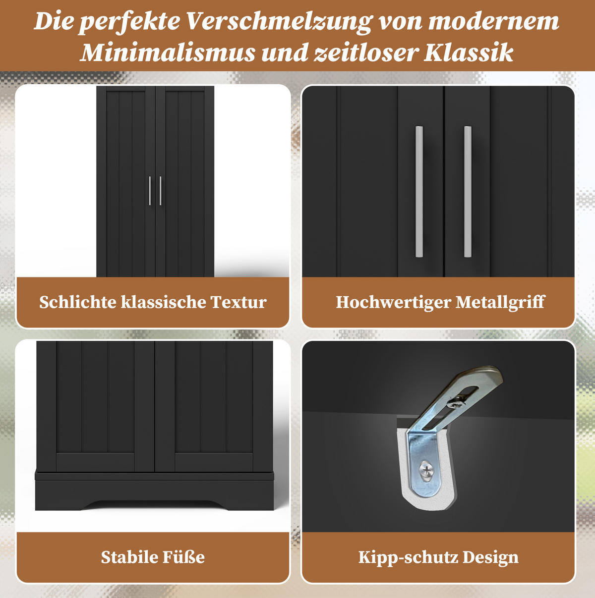 SKŘÍŇ 120/60/40 cm MDF, černá s LED senzorovým světlem - černá, kompozitní dřevo (60/120/40cm) - BEAOK
