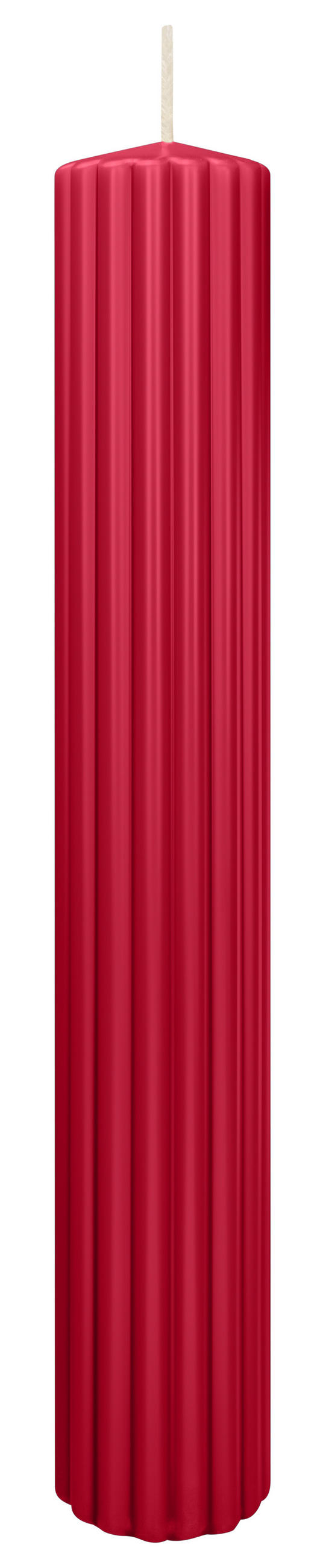 RILLEN KERZEN Altrot 300 x Ø 45 mm, 4 Stück - Dunkelrot, Paraffin (8/15/15cm) - Wiedemann Kerzen