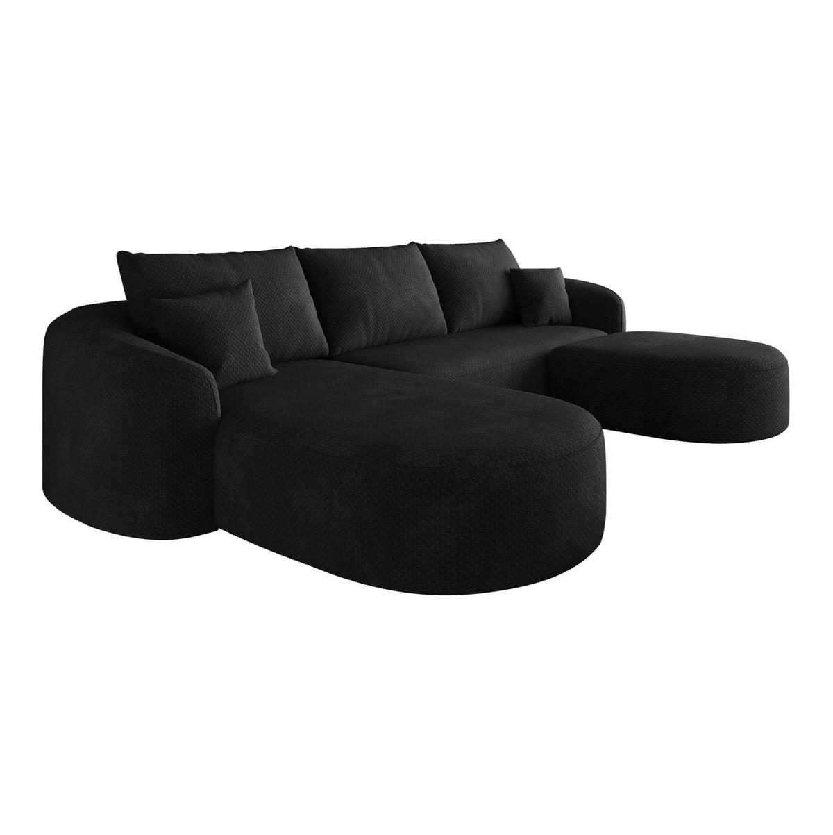SOFA U-förmig 266 cm Schwarz - Schwarz, Kunststoff (168/85/266cm) - Meubliv