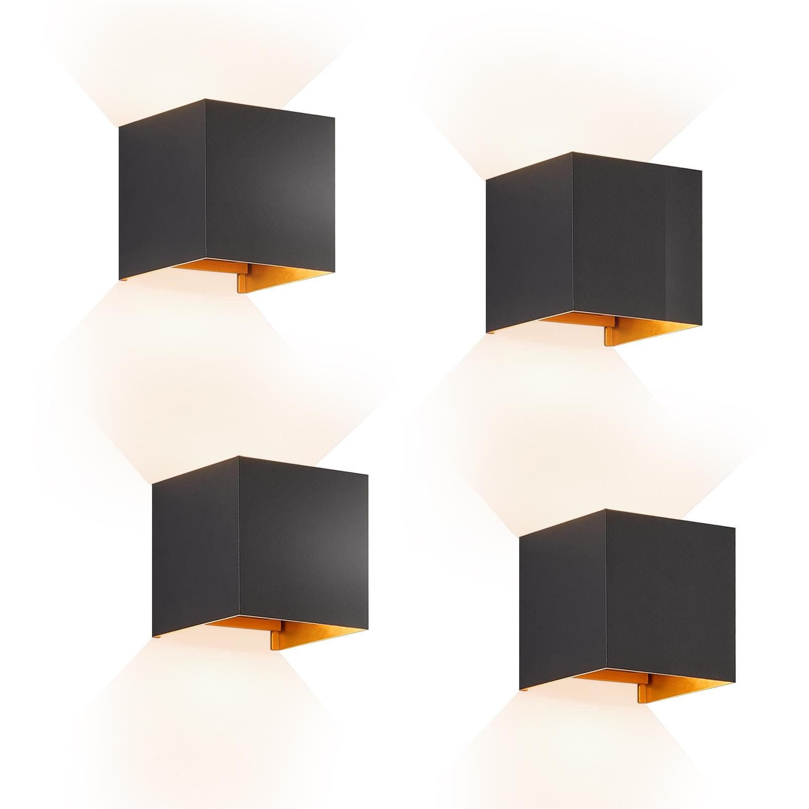 ZMH Led-Wandleuchte Schwarz 10x10x10 cm