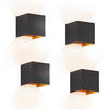 LED-WANDLEUCHTE Shining 10/10/10 cm - Schwarz, Metall (10/10/10cm) - ZMH