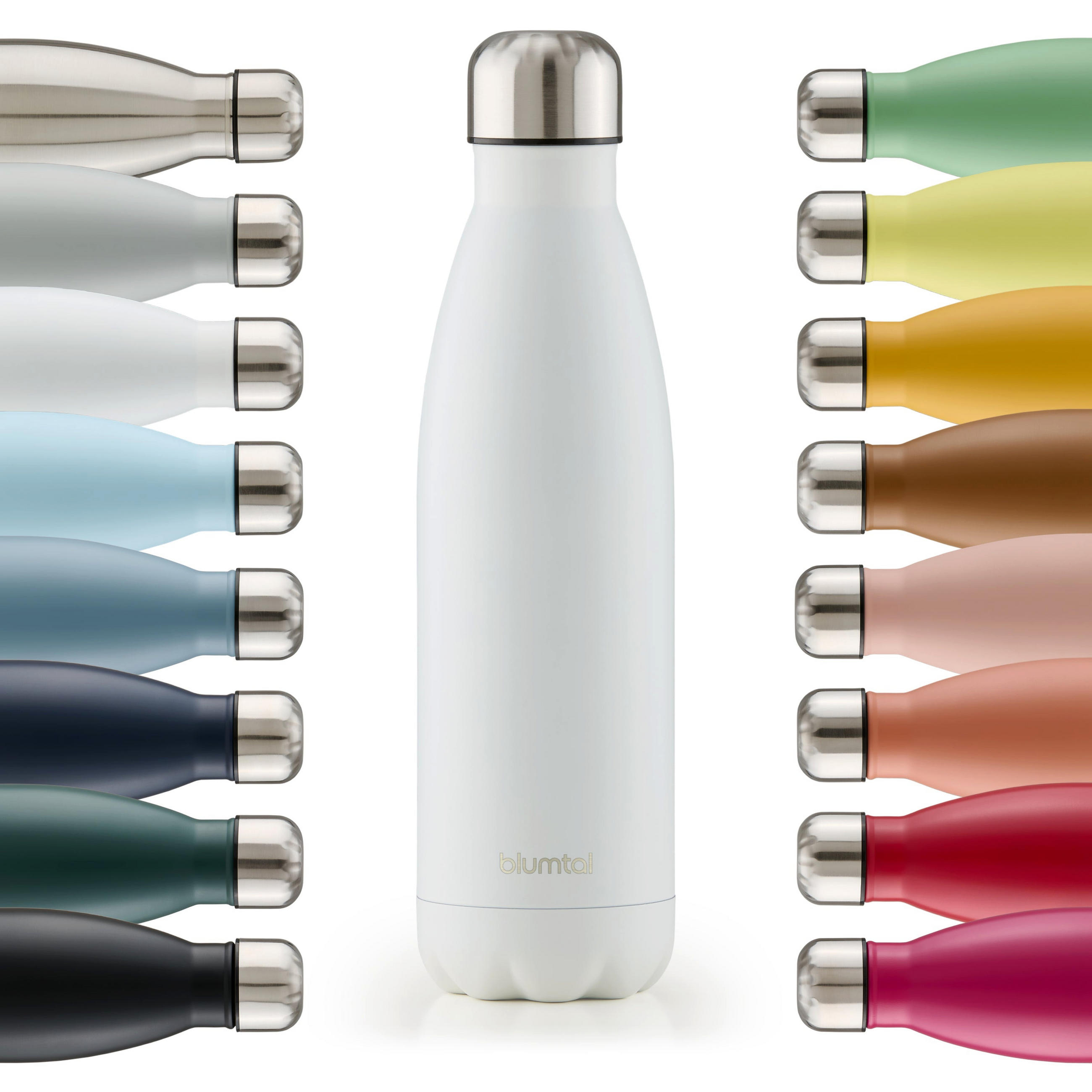THERMOSFLASCHE Charles 500 ml, Weiß - Weiß, Metall (0.5L) - Blumtal
