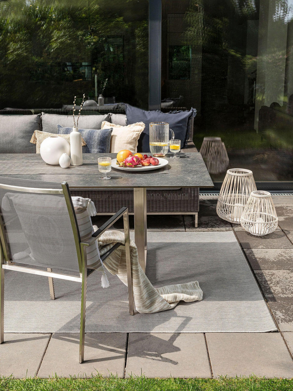 OUTDOORTEPPICH Metro Hellgrau 120x170 cm - Hellgrau, Textil (120/170cm) - benuta Nest