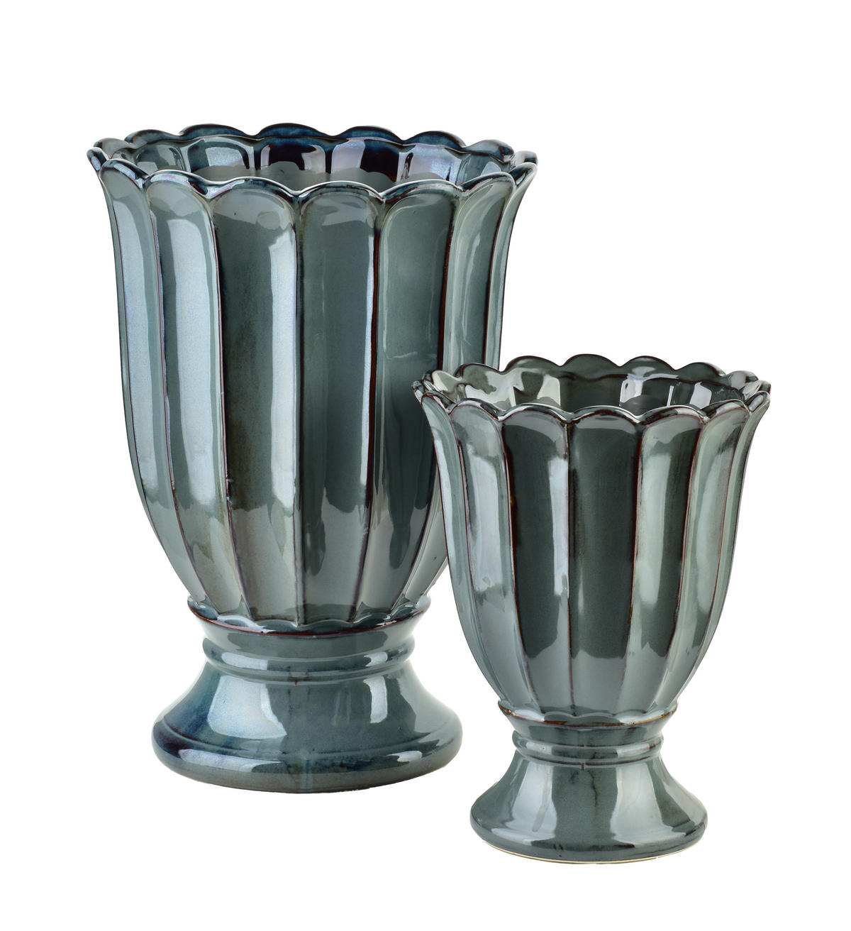 VASE Evam Blau 23/23/32 cm Keramik - Blau, Keramik (32cm) - Mondex