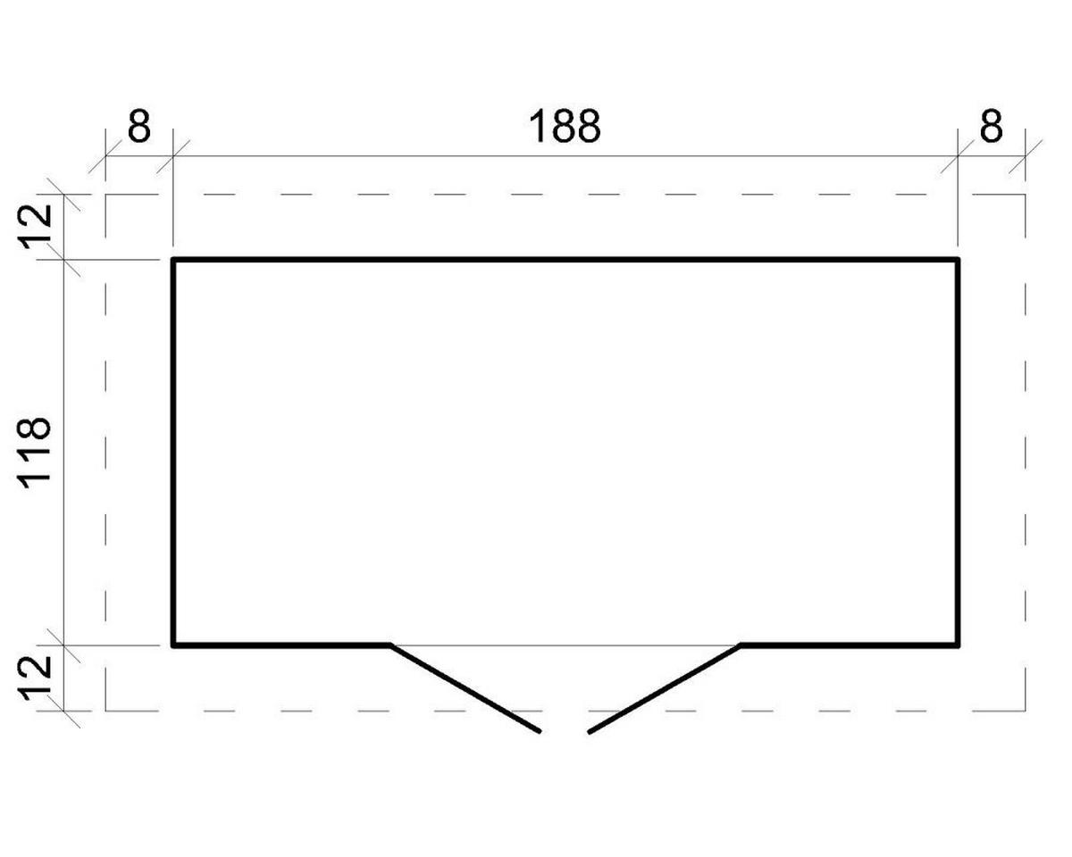 HOLZ-GARTENHAUS 2.22 m² TIMBELA M311F1+M311G - Naturfarben, Holz (204/206/142cm) - Timbela