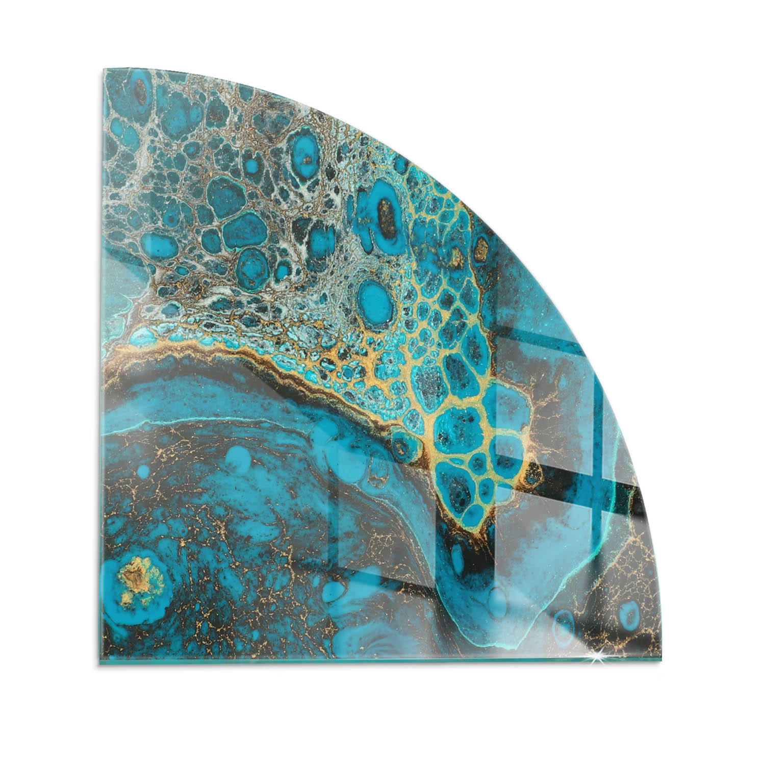 GLASPLATTE für Kamin 100x100 cm Türkis - Türkis, Glas (100/100/0.4cm) - ArtPrintCave