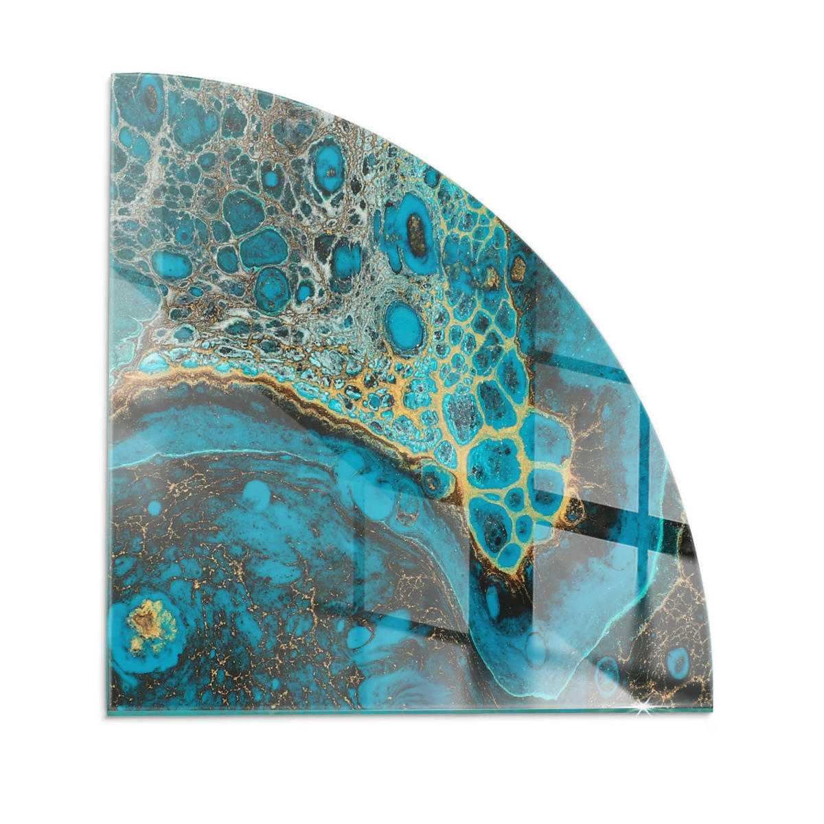 GLASPLATTE für Kamin 100x100 cm Türkis - Türkis, Glas (100/100/0.4cm) - ArtPrintCave