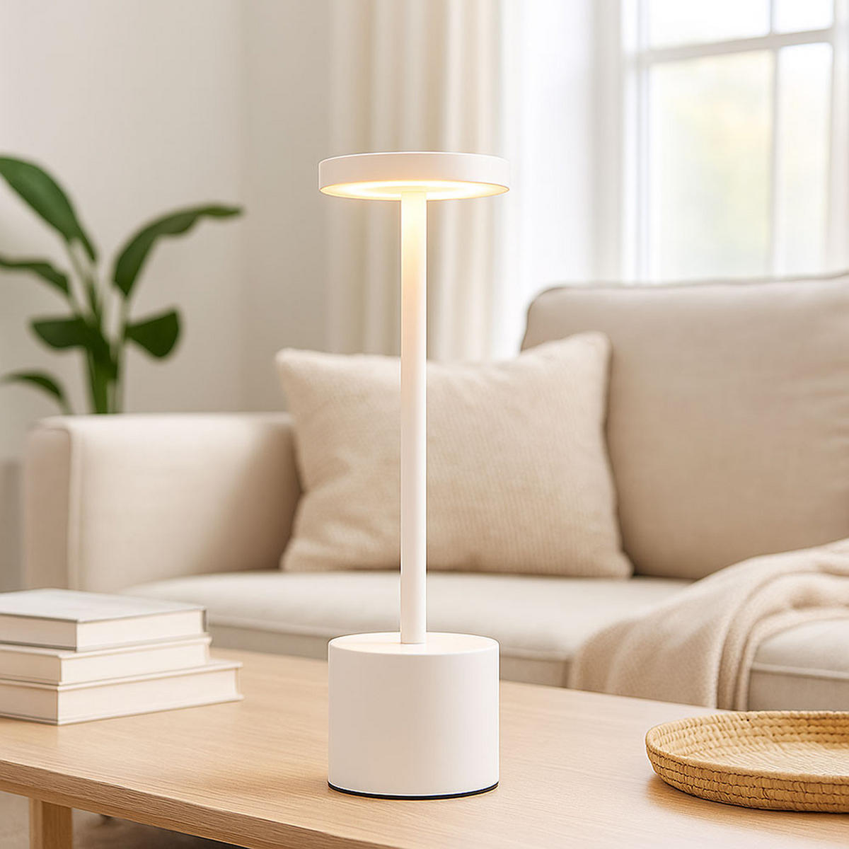 LED TISCHLAMPE POLINA Weiß - Weiß, Metall (8/8/34cm) - Globo Lighting