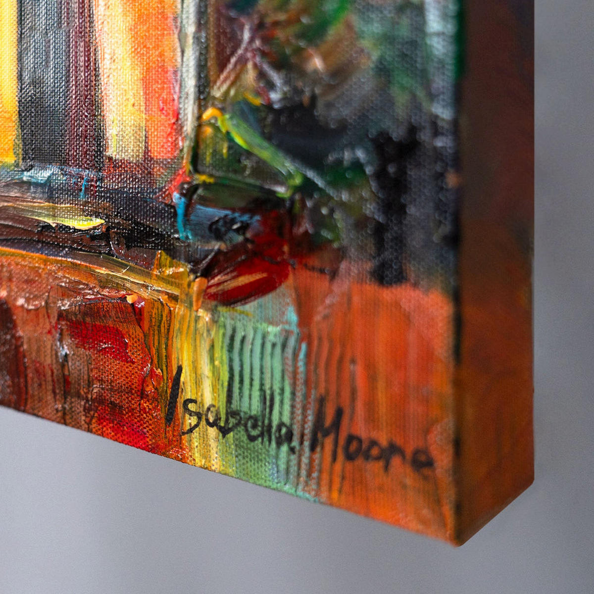 GEMÄLDE Warmer Abend auf Keilrahmen 115x50 cm - Multicolor, Holz (115/50cm) - YS-art gallery