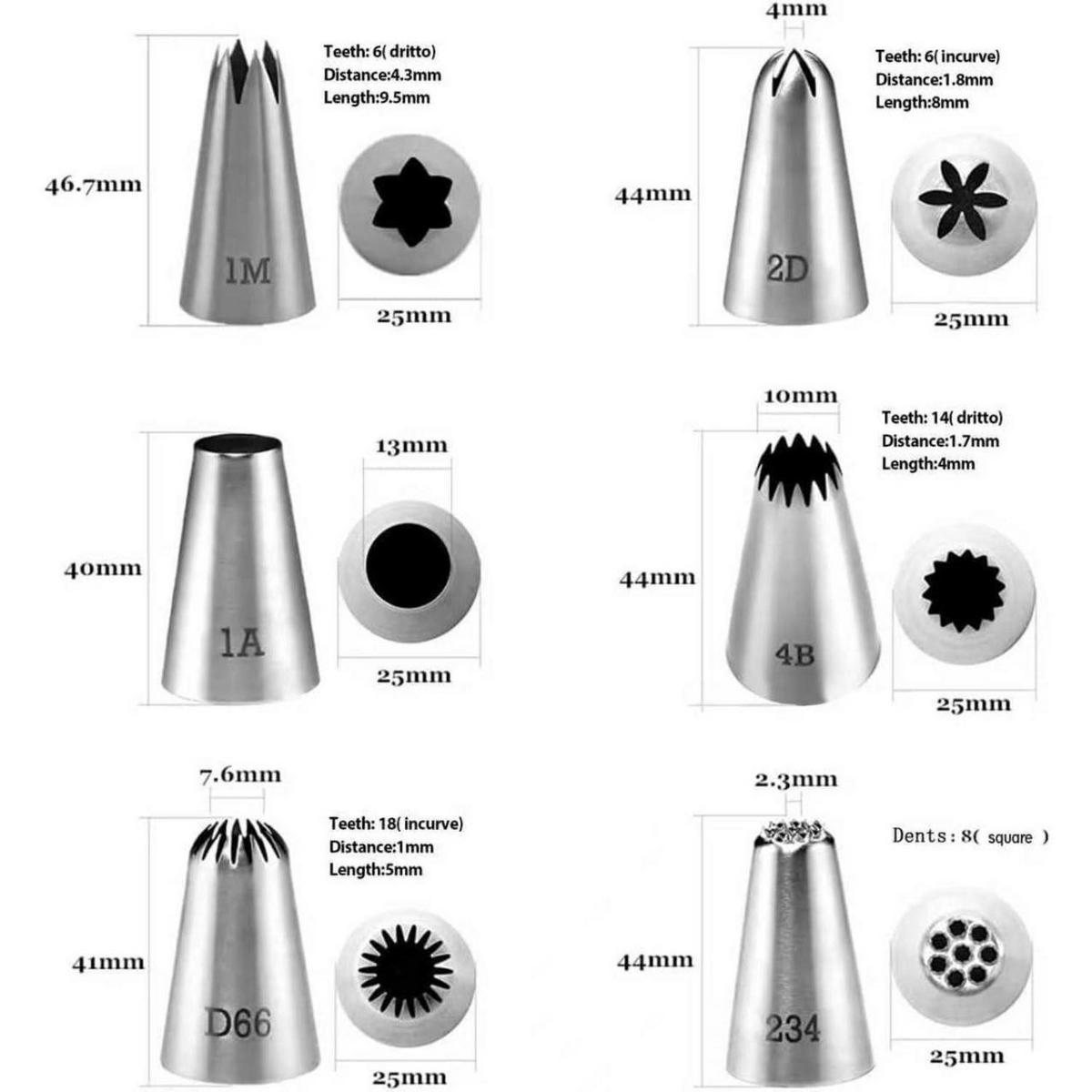 SPRITZTÜLLEN Set 6 Stück Edelstahl - Silberfarben, Metall (25/1/46.7cm)
