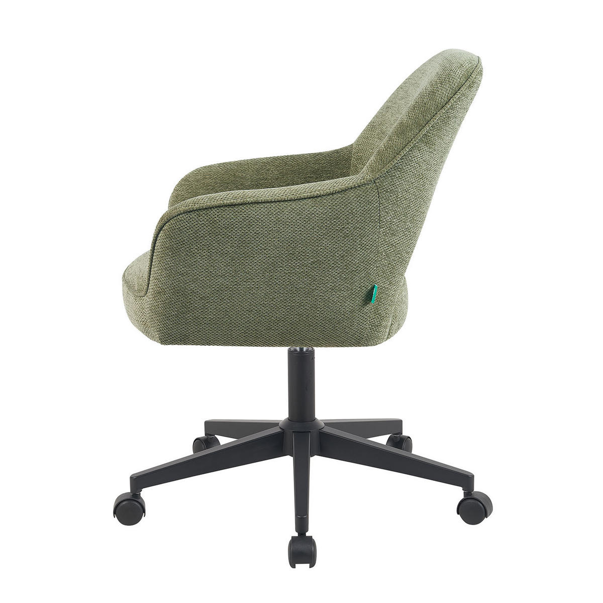 BÜROSTUHL Mika-Ilvy - Schwarz/Grün, Textil/Metall (60/84/65cm) - DUBI Möbel