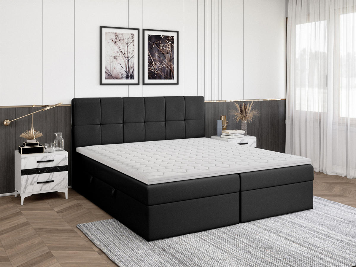 BOXBETT Mokpo 140x200 cm, Schwarz - Robinienfarben, Textil (140/200cm) - Fedve