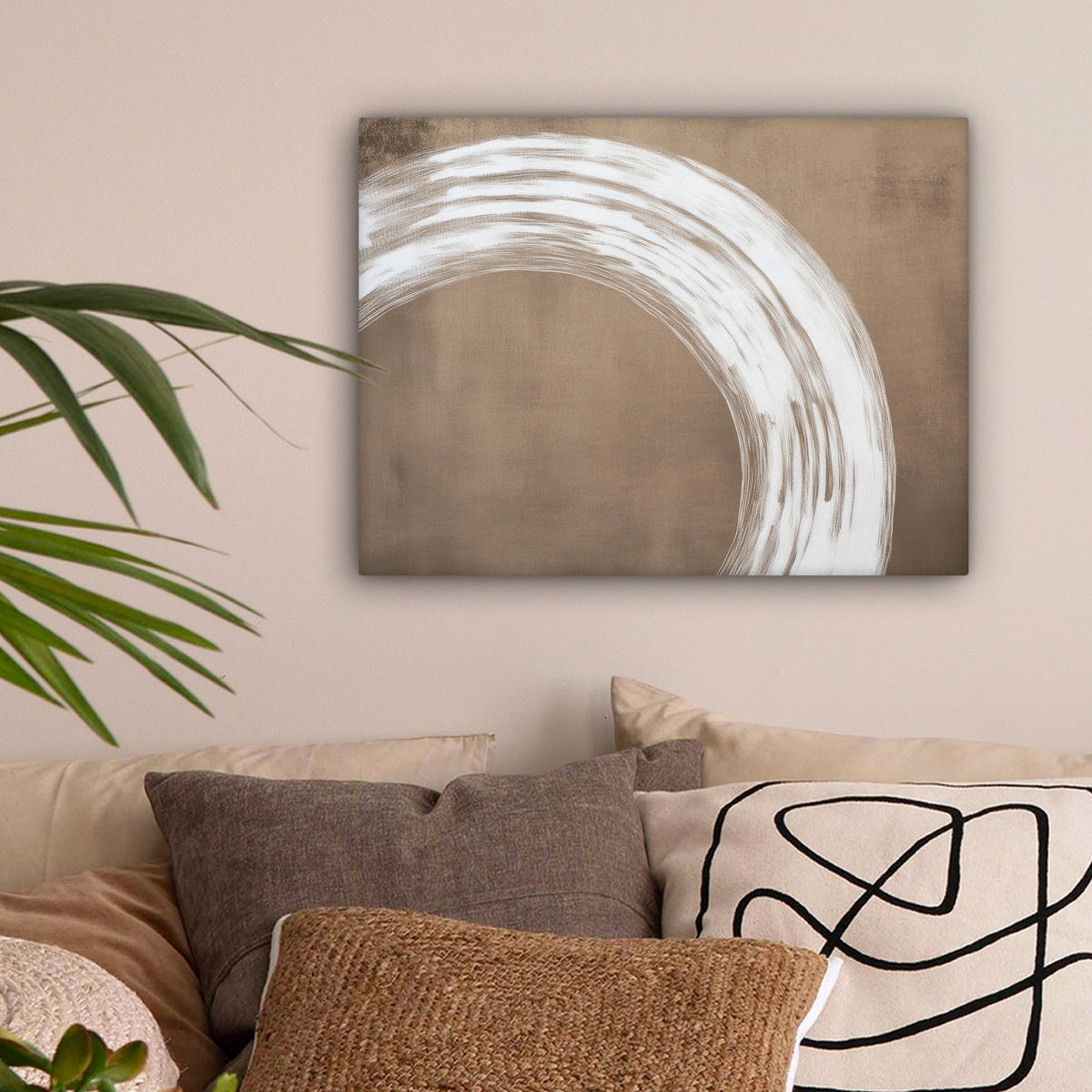 LEINWANDBILD Farbe - Braun - Japandi 40x30 cm - Kupferfarben, Textil (40/30cm) - MuchoWow