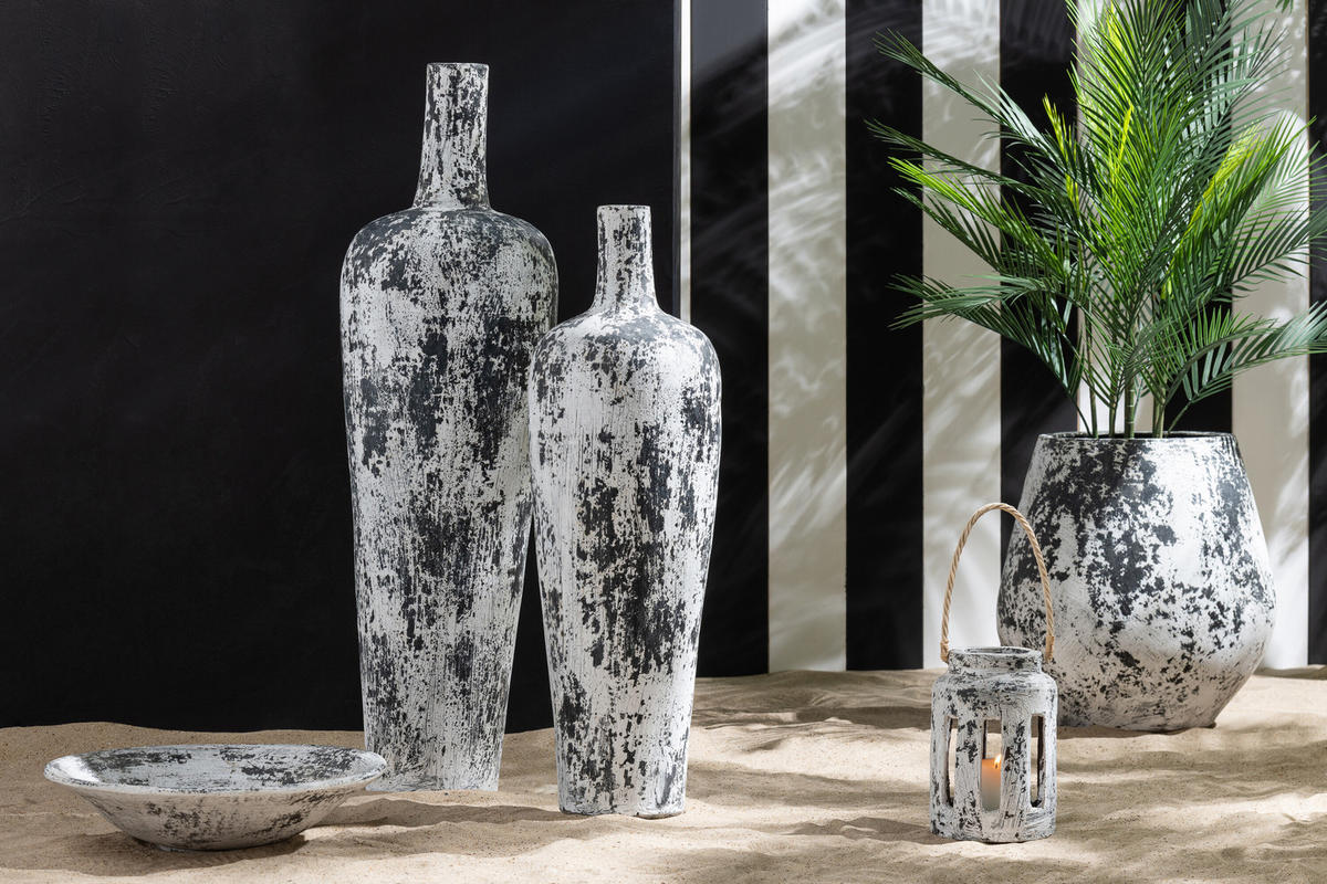 BLUMENTOPF RUBY Schwarz - Schwarz, Keramik (45/46cm) - J-Line