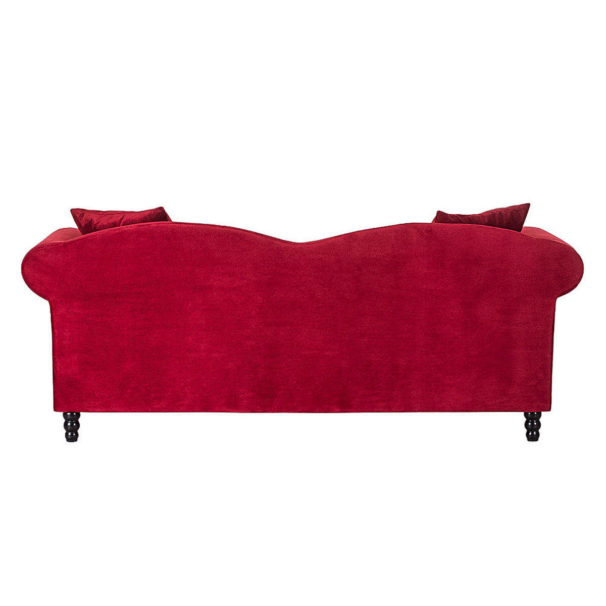 POLSTERGARNITUR - 3-2-1, Samt, Rot - Rot, Textil (1/1/1cm) - home24