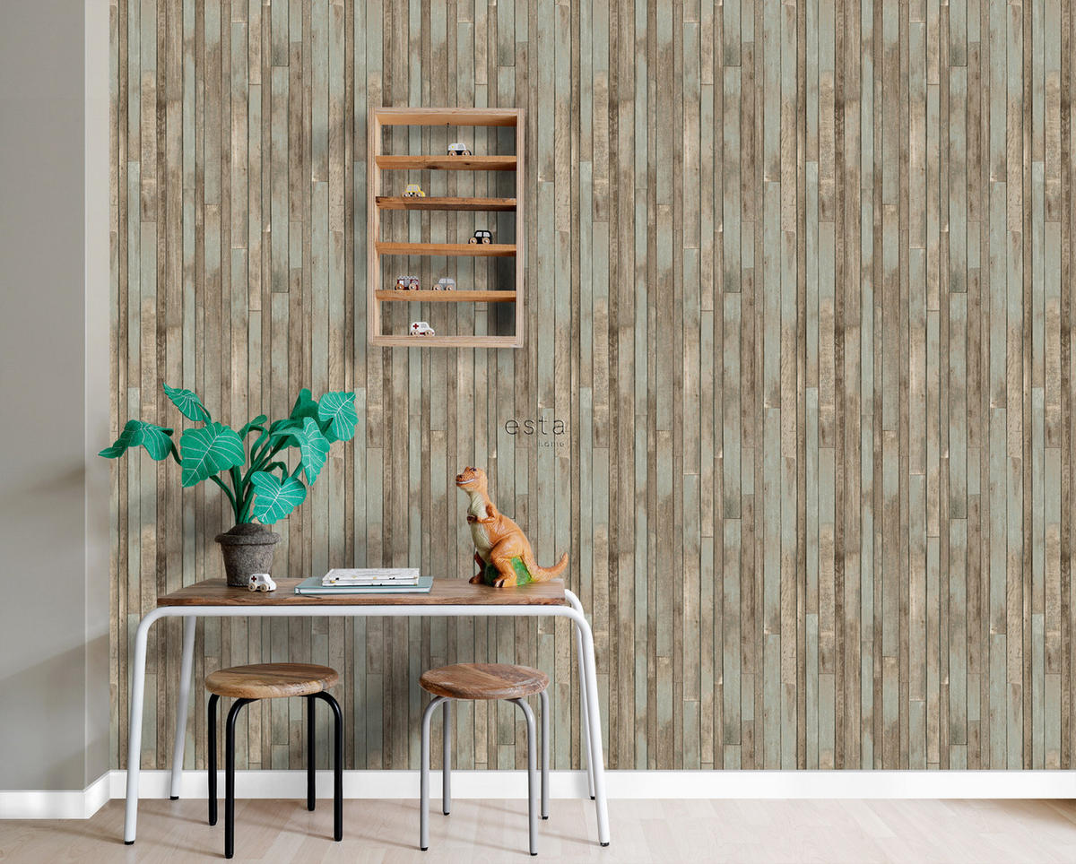 TAPETE Holz-Optik 53 cm x 10.05 m - Braun, Papier (53/1000cm) - ESTAhome