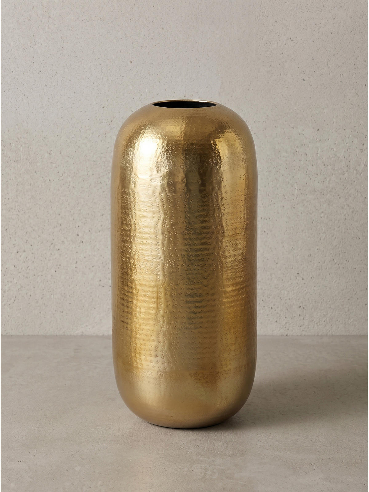 BODENVASE AMALFI, Aluminium, handgefertigt, Gold, Ø 20 x 45 cm - Goldfarben, Metall (45cm) - KADIMA DESIGN