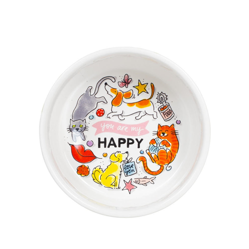 FUTTERNÄPFE Happy Pets in Bunt - 15,5cm - Multicolor, Keramik (15.7/15.4/6.6cm) - Blond Amsterdam