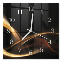 WANDUHR 30x30 cm - Abstrakte Linien - Goldfarben, Glas (30/30/0.4cm) - TULUP