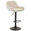 BARHOCKER DUBLIN Creme Kunstleder Schwarz - Creme, Leder/Metall (51/89/52cm) - DELUKE
