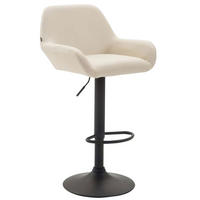 BARHOCKER DUBLIN Creme Kunstleder Schwarz - Creme, Leder/Metall (51/89/52cm) - DELUKE