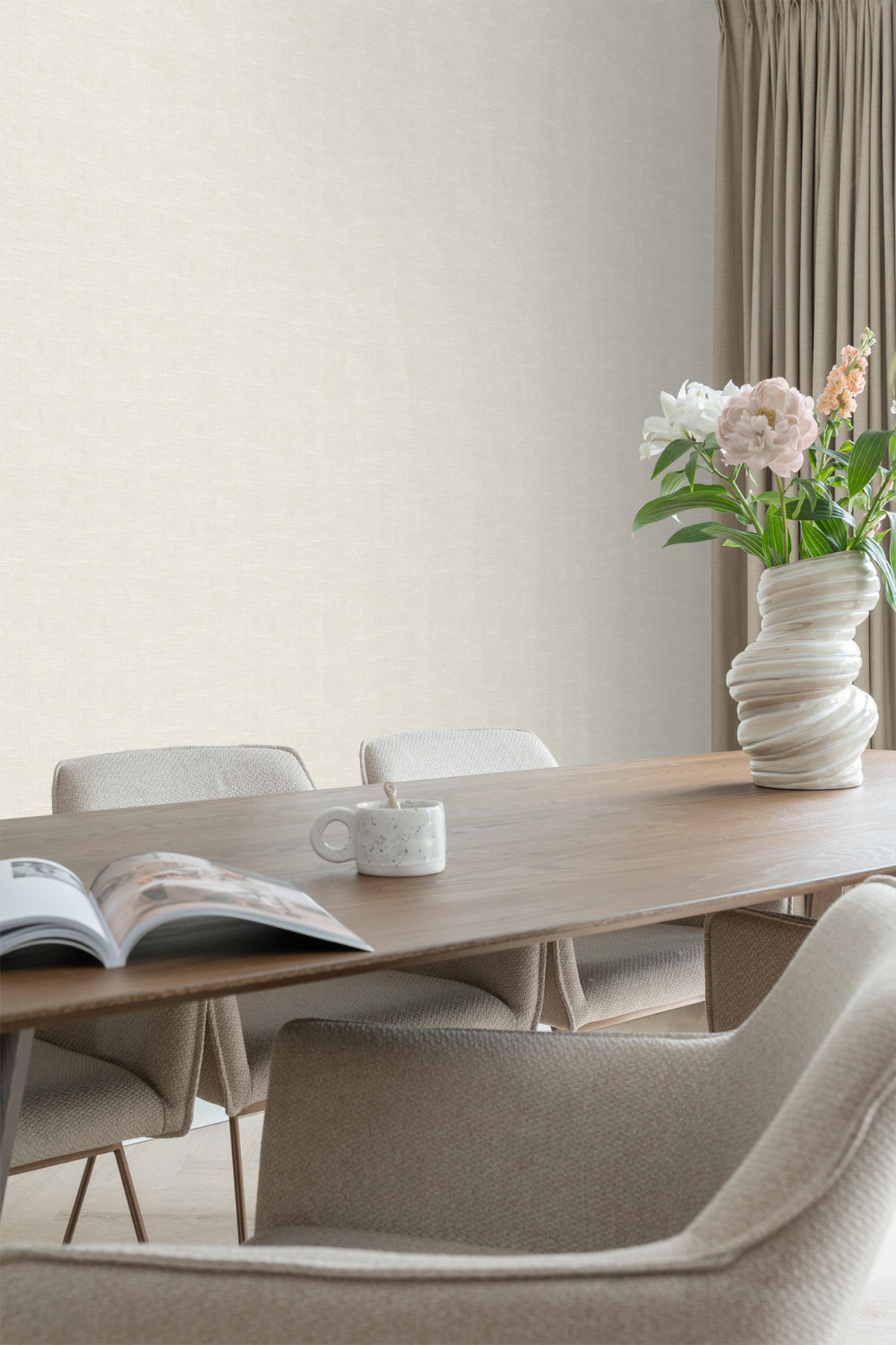 TAPETE Leinen-Optik 53 cm x 10.05 m - Beige, Papier (53/1000cm) - ESTAhome