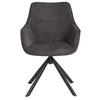 DININGSESSEL San Carlo - drehbar - dunkelgrau - Dunkelgrau/Schwarz, Textil/Metall (57/87/68cm) - bene living