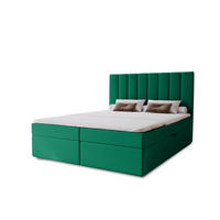 BOXBETT Nero mit 2 Bettkästen, 120x200, Grün, Velourstoff, Doppelbett mit Bonell-Matratze - Grün, Holz/Kunststoff (120/200cm) - Marpur