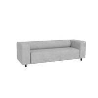 3-SITZER-SOFA Tove Hellgrau Cord - Hellgrau/Schwarz, Holz/Kunststoff (135/65/80cm) - S-Style Möbel