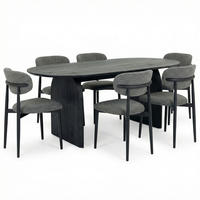 ESSGRUPPE MALA AZUL 7er Set schwarz - Schwarz, Holzwerkstoff - IDIMEX