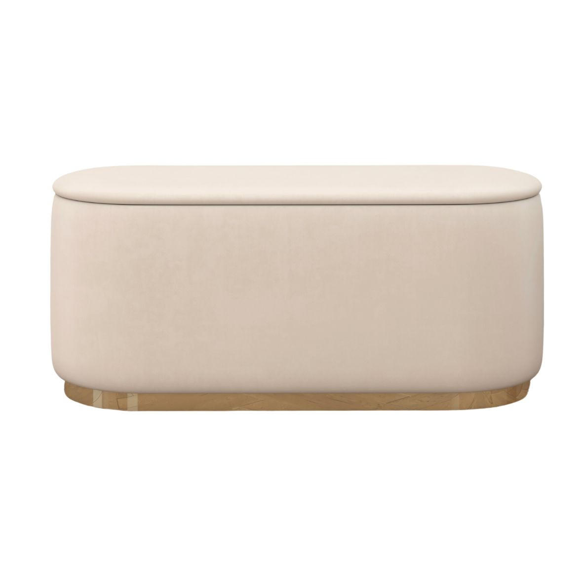 POUF Scarlett mit Stauraum, goldene Basis, 110/47/45 cm, Beige - Beige/Goldfarben, Holzwerkstoff/Textil (110/47/45cm) - Dancan