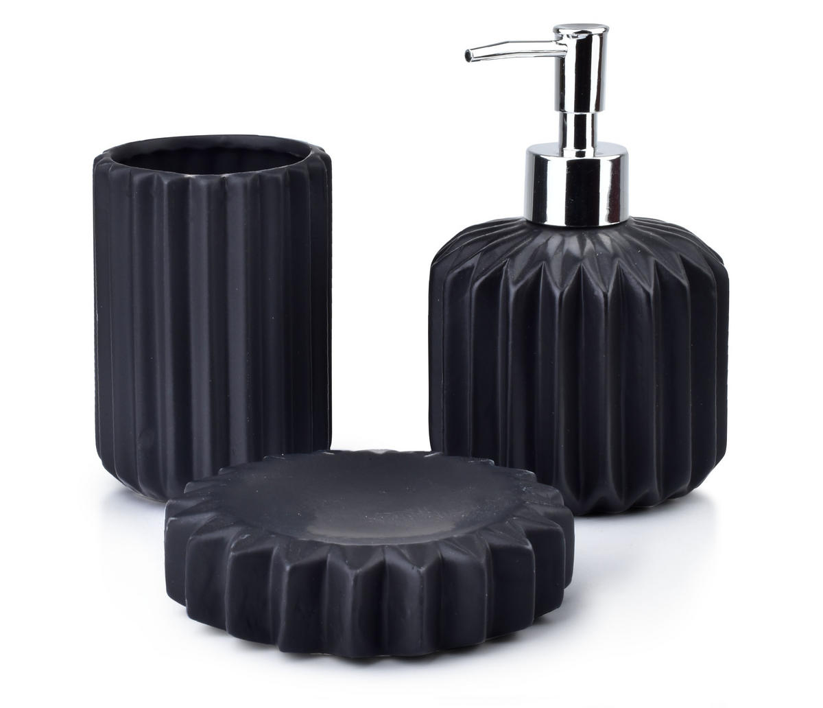BADEZIMMERZUBEHÖR Ferra Schwarz 20/22/9 cm Keramik - Schwarz, Keramik (22/9/20cm) - Mondex
