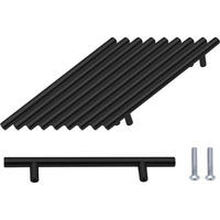 MÖBELGRIFF Schwarz 10er-Set 160 mm Edelstahl - Schwarz, Metall (1/3.2/25cm)